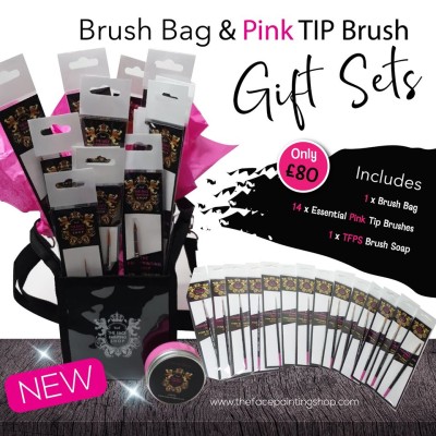 The Face Painting Shop Pink Tip Brush Set 2 The Face Painting Shop Pink Tip Brush Set 2